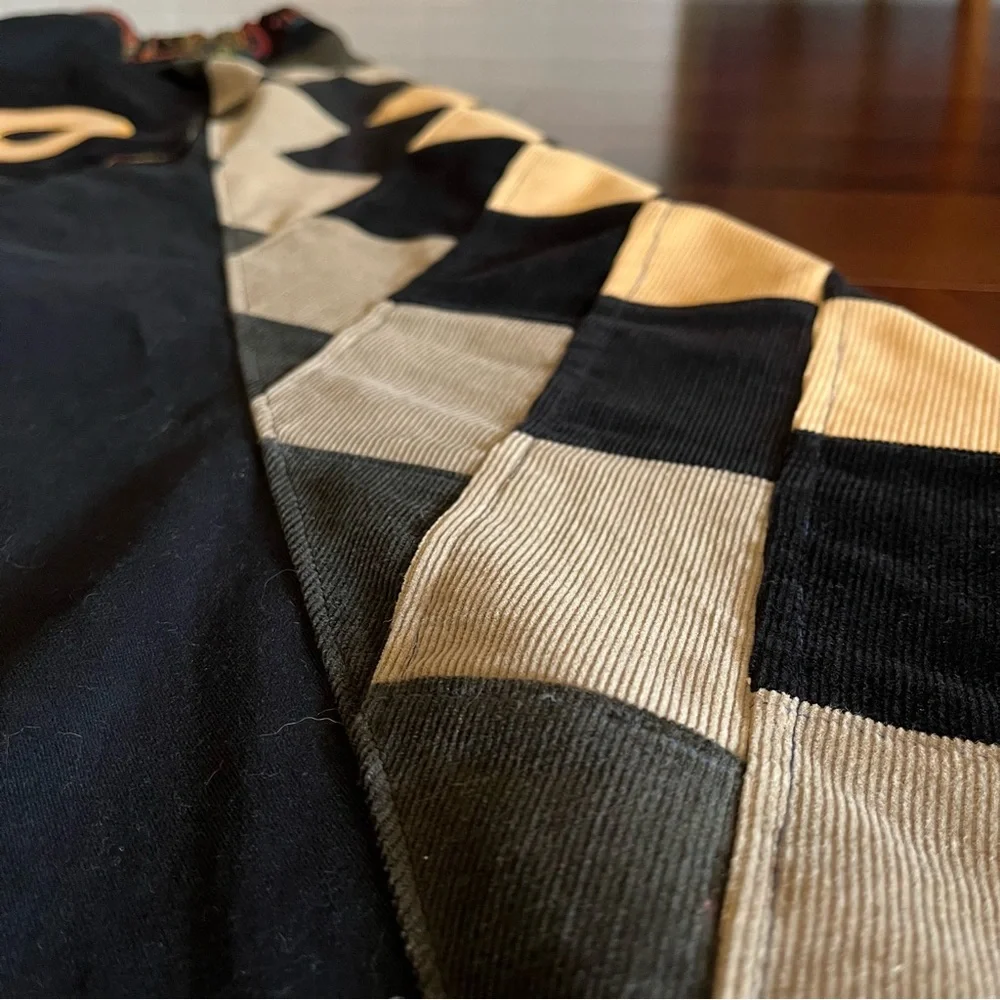 Phish Donut Patchwork Corduroy Pants - Blue Tan Adjustable Waist XXL - Picture 11 of 12